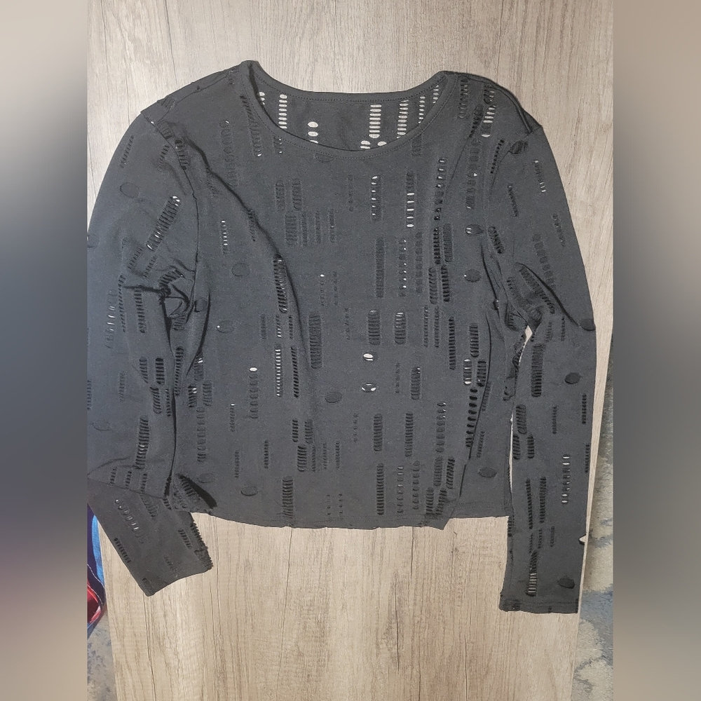 Black Cut-Out Women's Top
